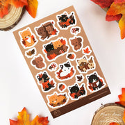 Autumn Cats Vinyl Sticker Sheet by Meow Amor Creative | Papertail Fox