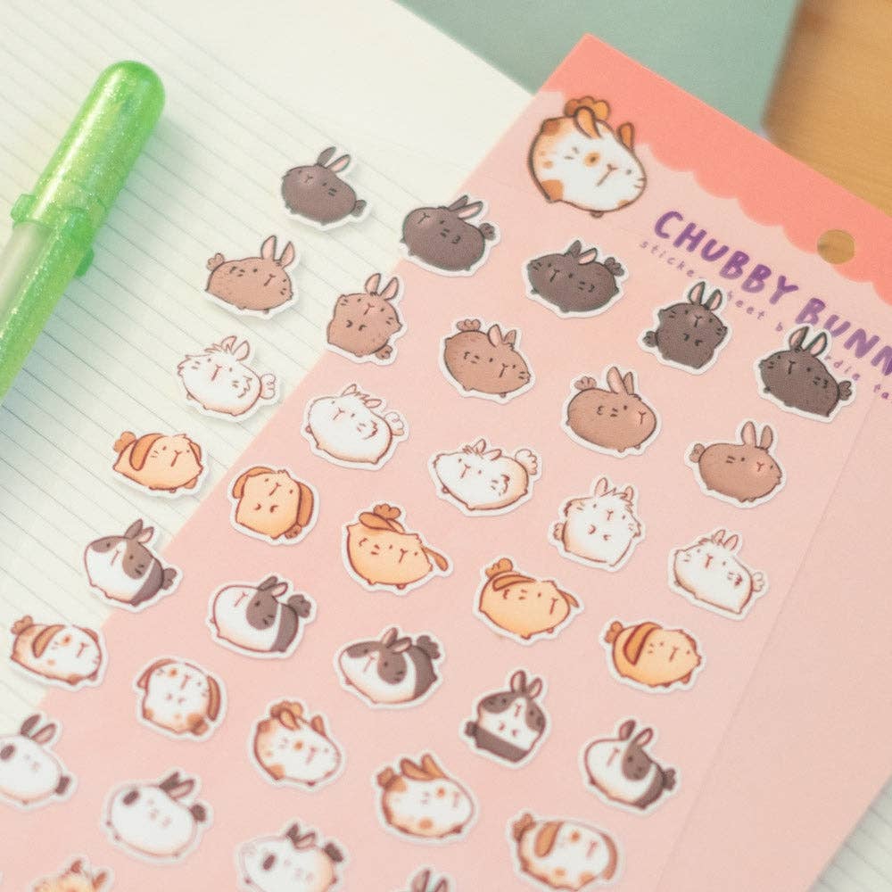 Chubby Bunnies Sticker Sheet | Birdie Tam
