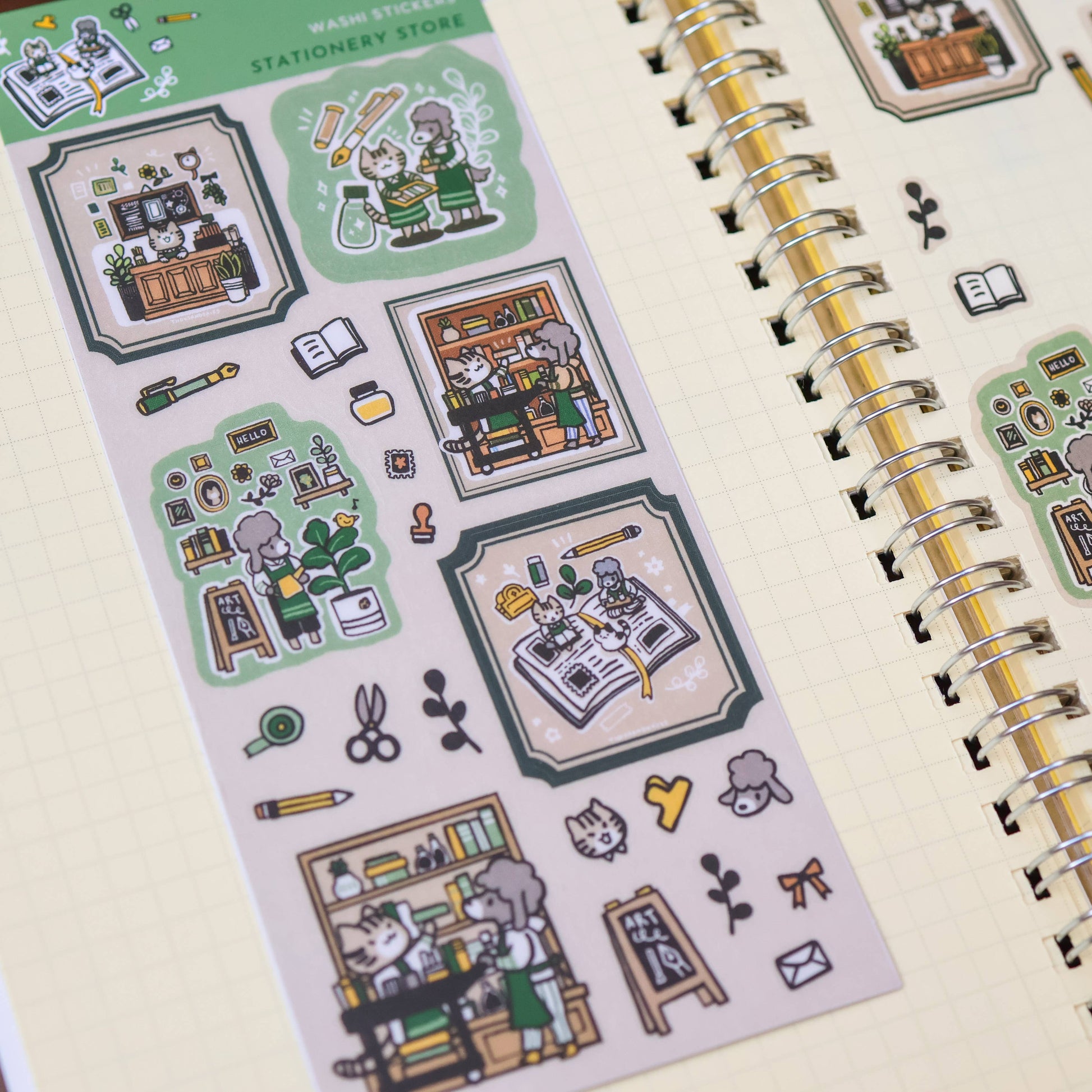 Stationery Store Washi Sticker Sheet by Thousand Skies | Papertail Fox