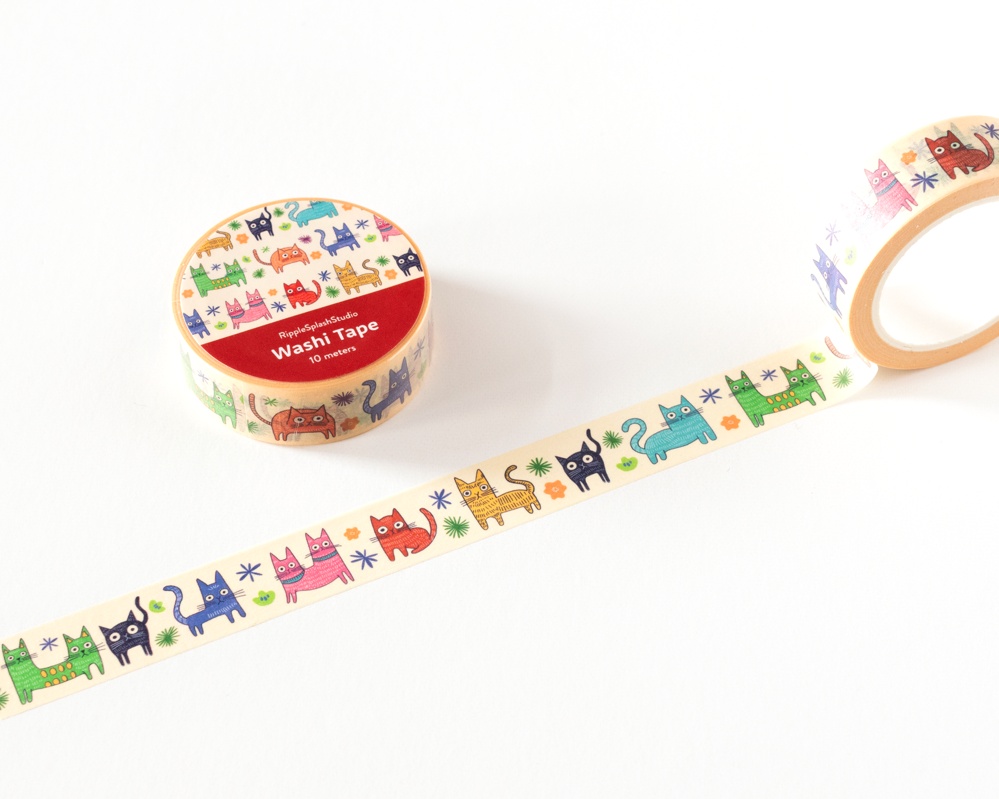 Colorful Cats Washi Tape by RippleSplash Studio | Papertail Fox
