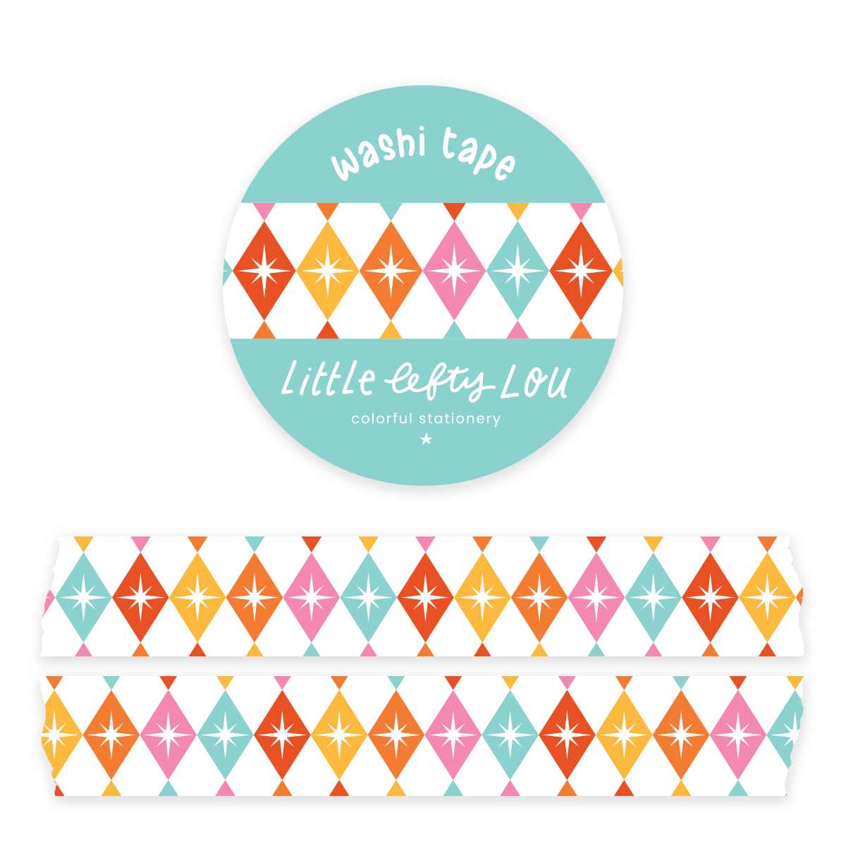 Colorful Starburst Harlequin Washi Tape by Little Lefty Lou | Papertail Fox