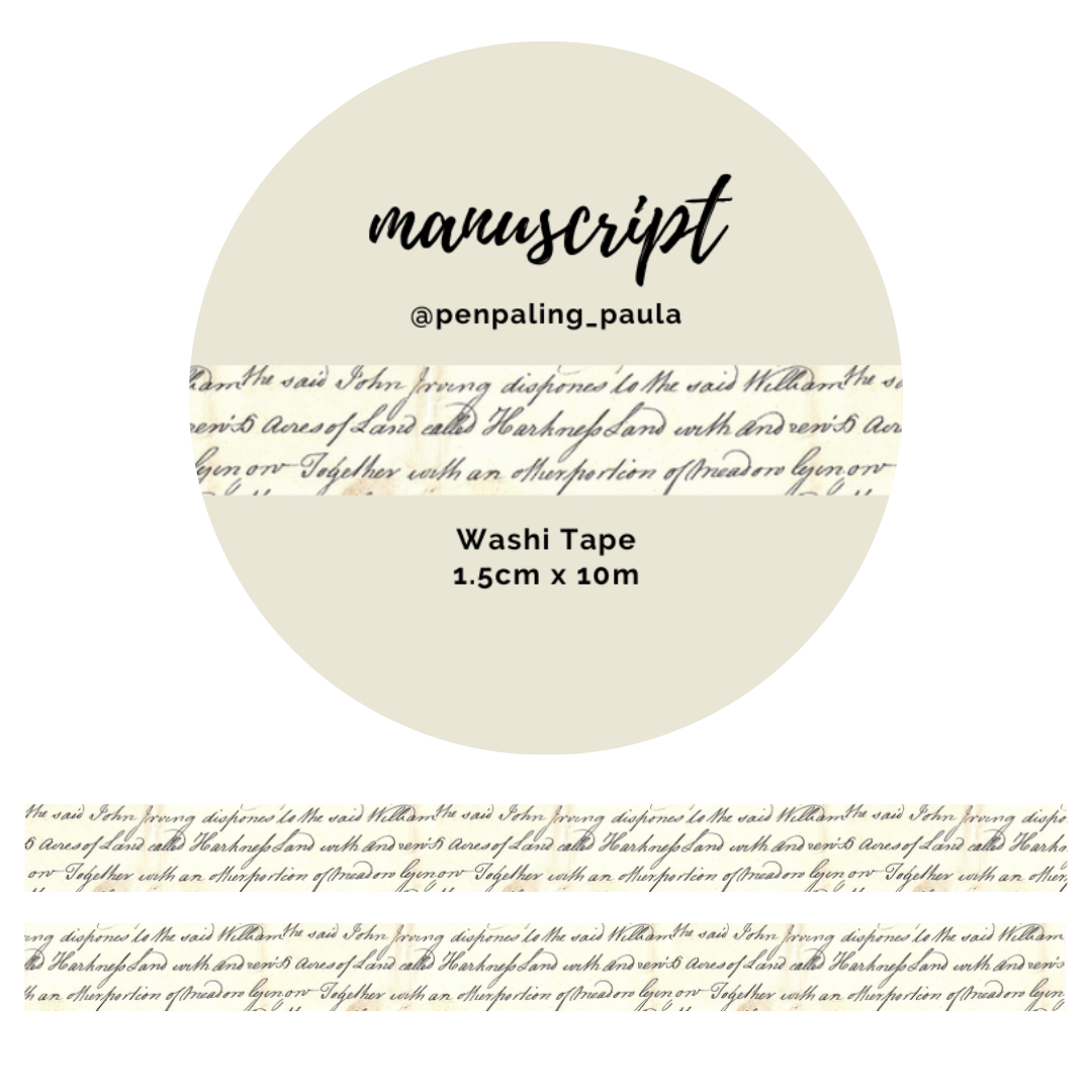 Manuscript Washi Tape | Penpaling Paula