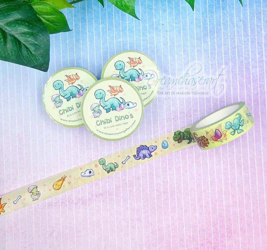 Chibi Dino's Washi Tape | Dreamchaserart