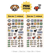 Social Media Mini Sticker Sheet by RiN! Studio | Papertail Fox