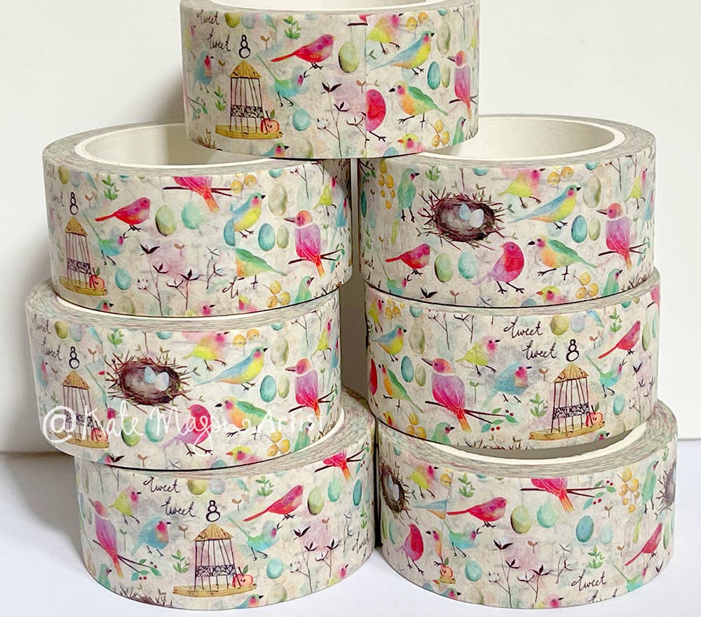 Birdy Tweet Nest Washi Tape | Kate Mason Artist