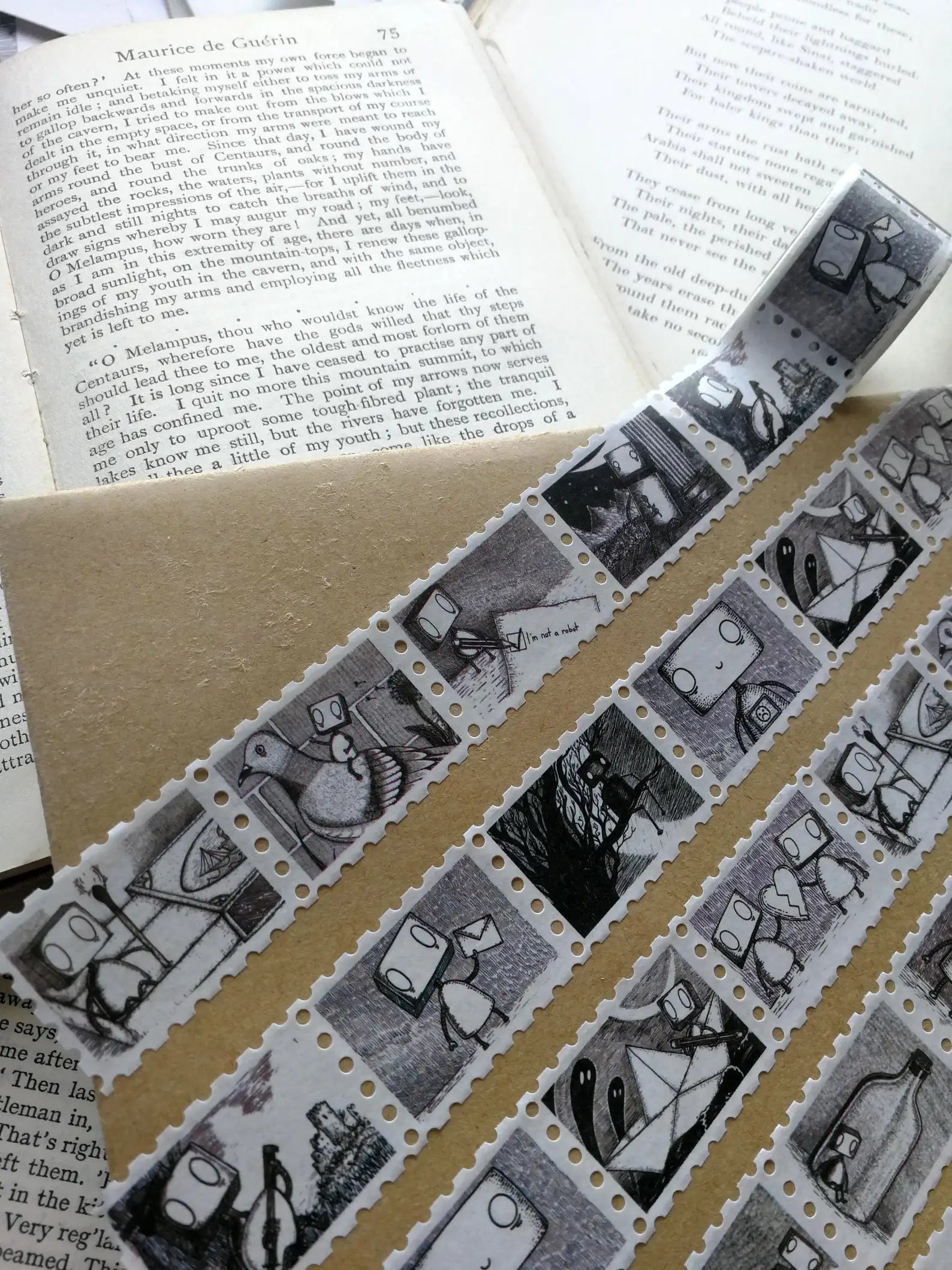 Robot Stamps Washi Tape - Landscape Format by Jon Turner | Papertail Fox