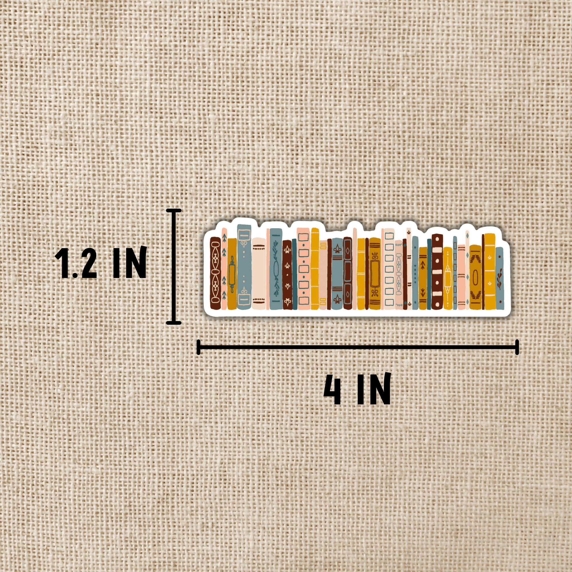 Vintage Book Collection Sticker, 4-inch