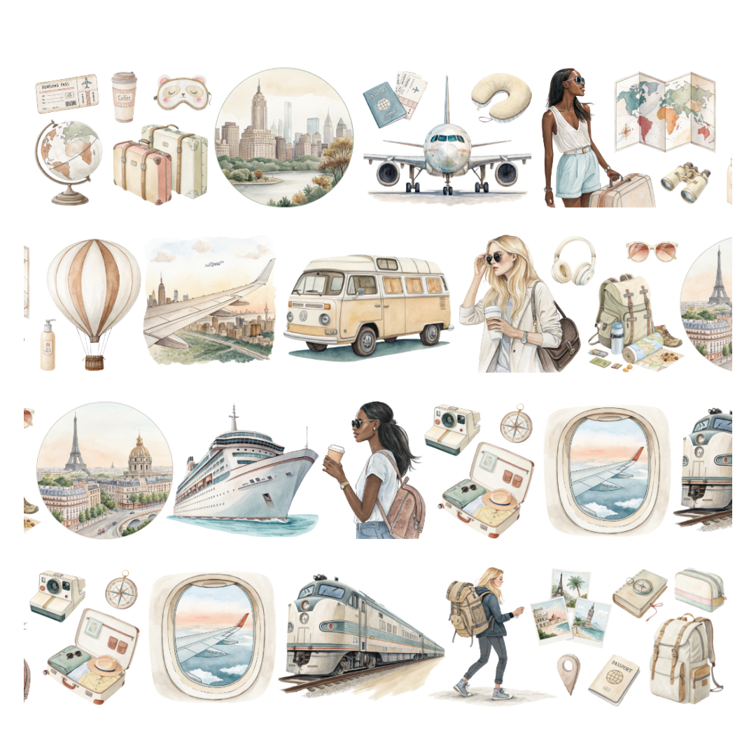 Let's Go Travel Pre-Cut PET Tape | Penpaling Paula