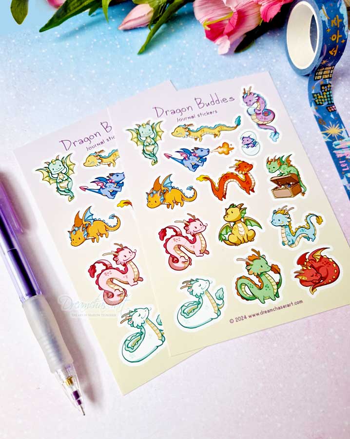 Dragon Buddies Planner Sticker Sheet