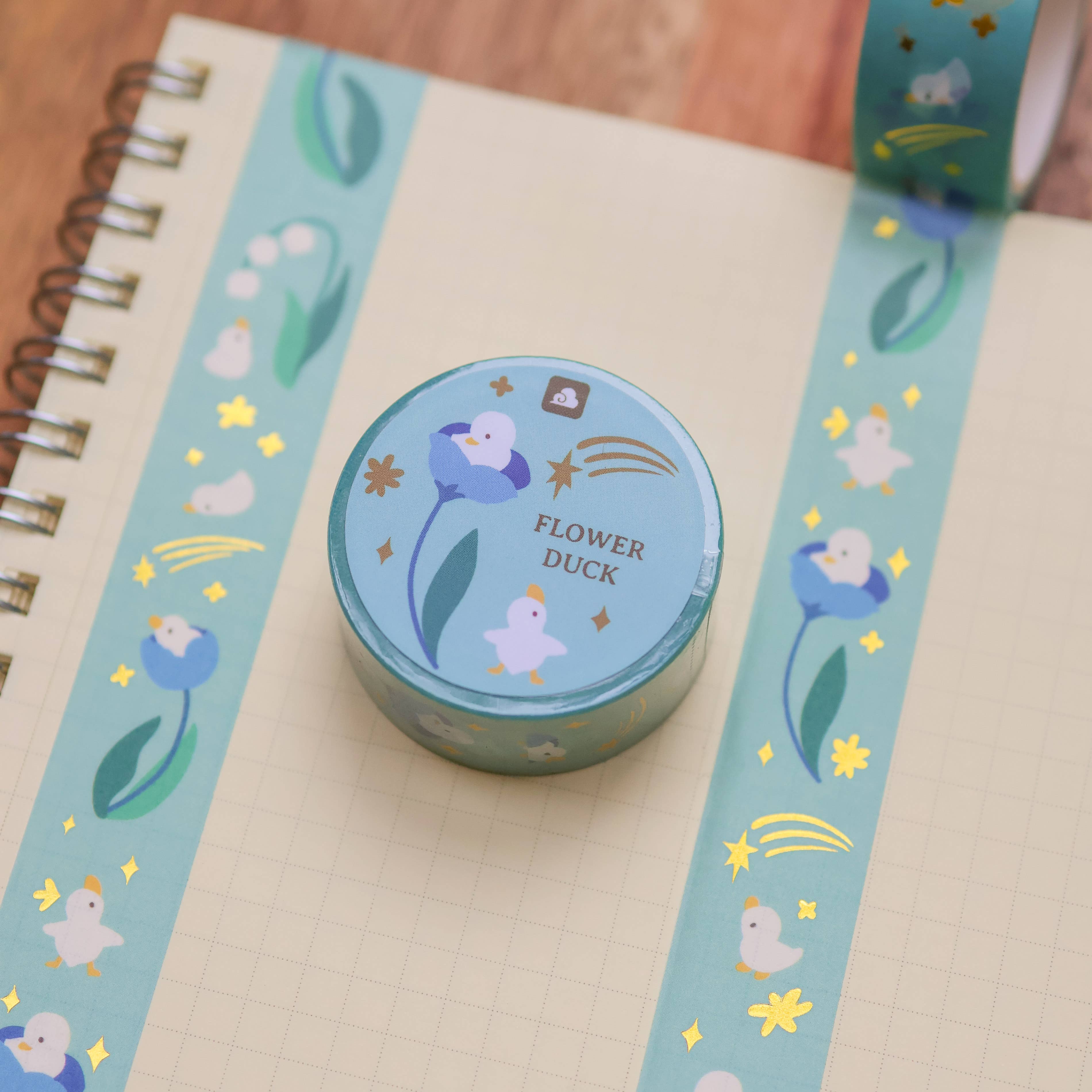 Thousand Skies Flower Duck Washi Tape - 18mm Foil Accents