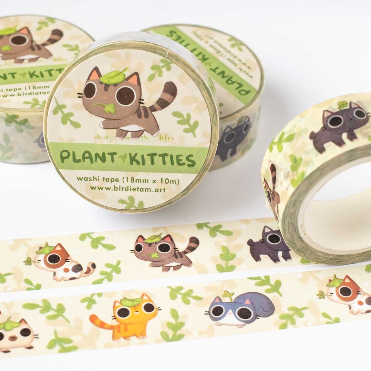 Plant Kitties Washi Tape by Birdie Tam | Papertail Fox