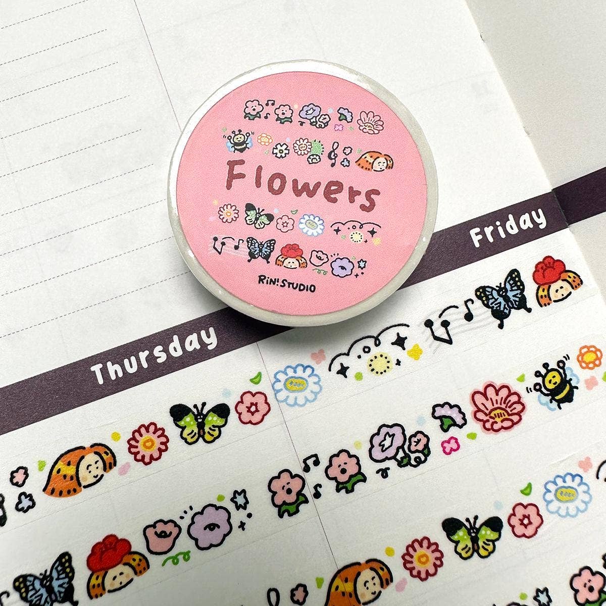 Flower Mini Washi Tape by RiN! Studio | Papertail Fox