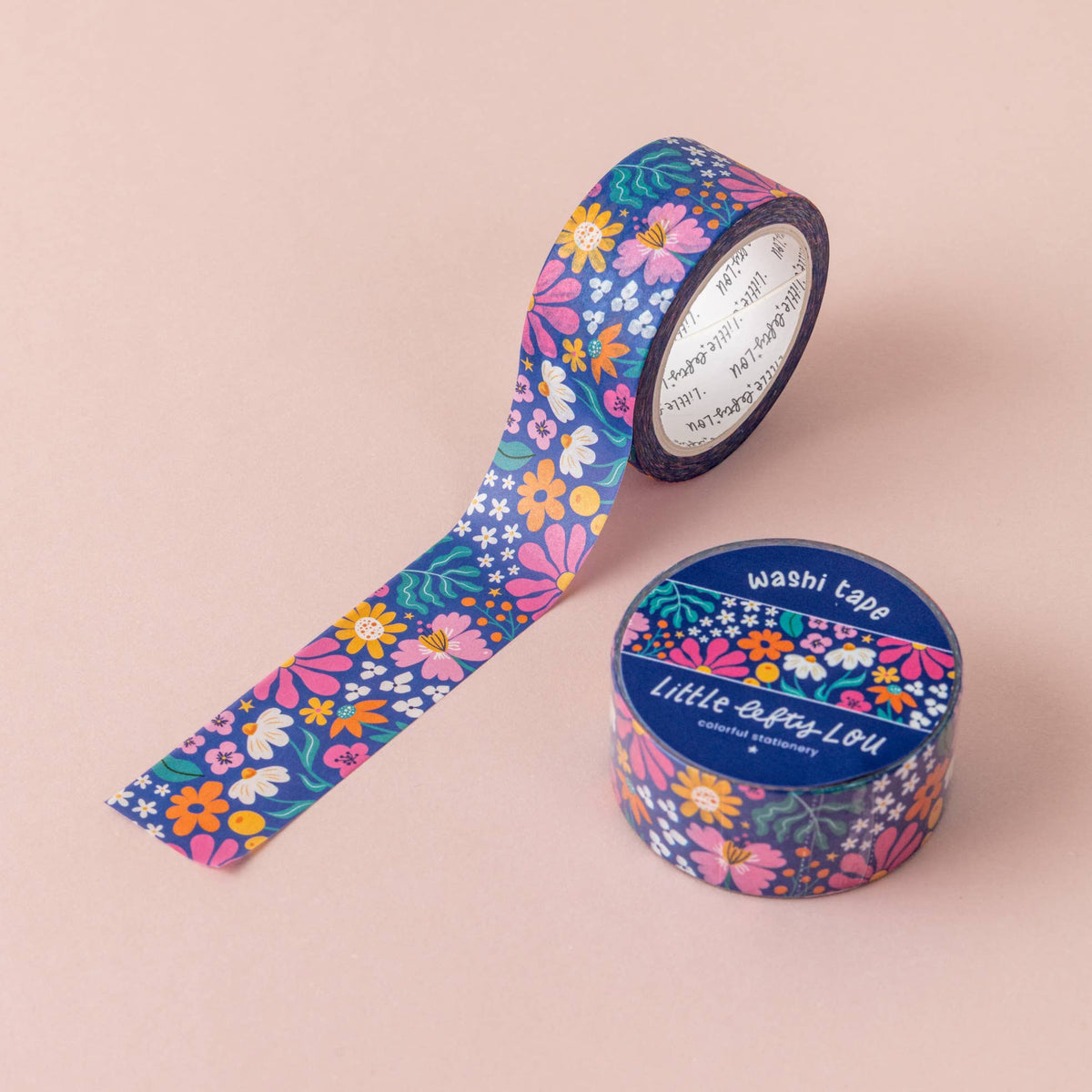 Wide Blue Flowers Washi Tape by Little Lefty Lou | Papertail Fox