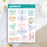 Postmarks Sticker Sheet by Penpaling Paula | Papertail Fox