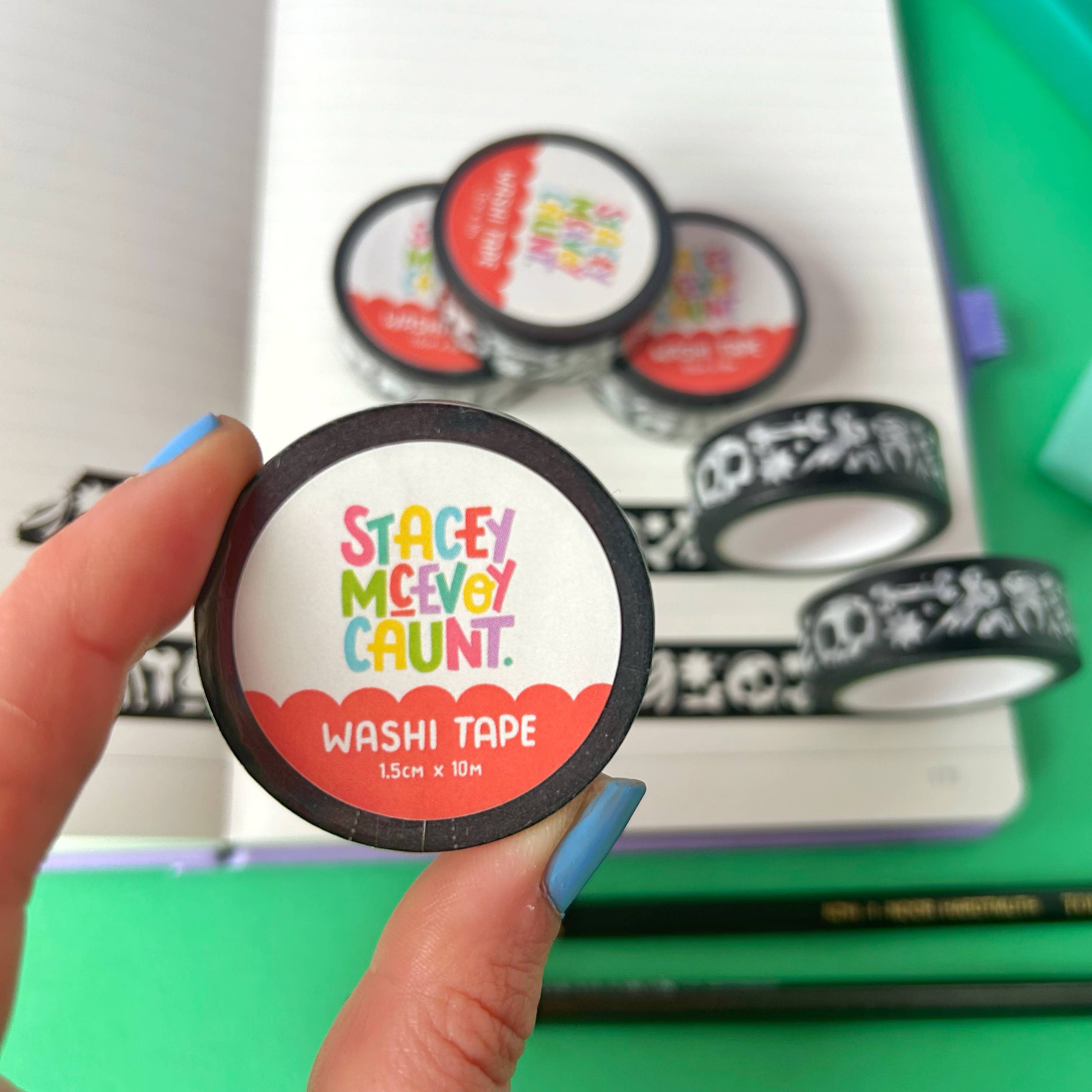 Skull and Bones washi tape by Stacey McEvoy Caunt | skull and bones pattern | Papertail Fox
