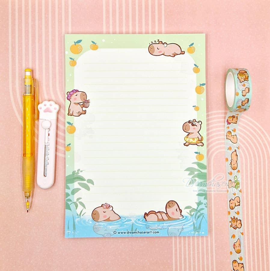 Chill Capy Memo Block Double Sided - A5 Letter Paper - Papertail Fox