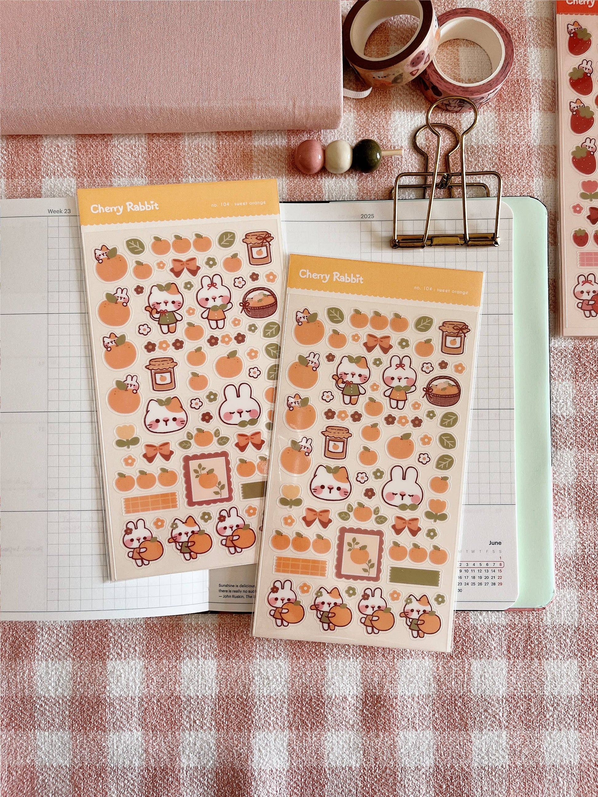 Sweet Orange Sticker Sheet no.104 by Cherry Rabbit | Papertail Fox