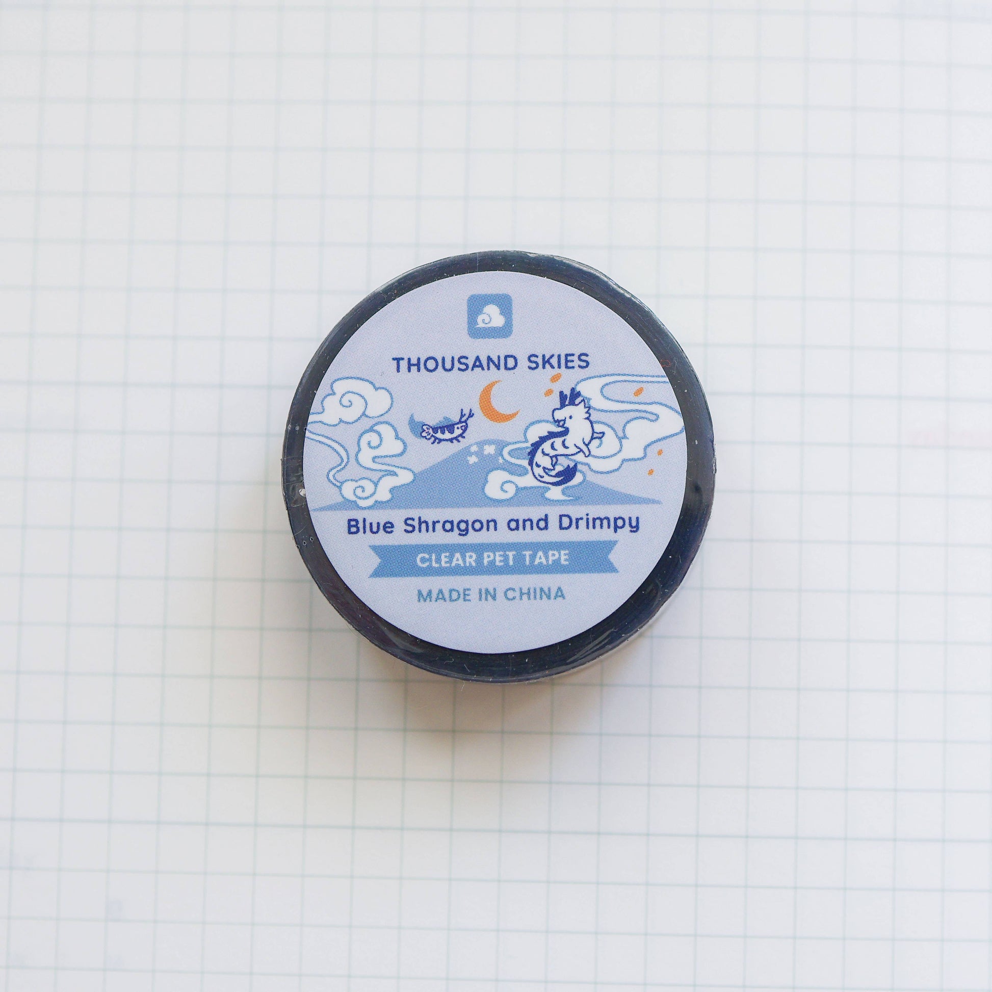 Blue Shragon and Drimpy Foil Clear PET Tape by Thousand Skies | Papertail Fox