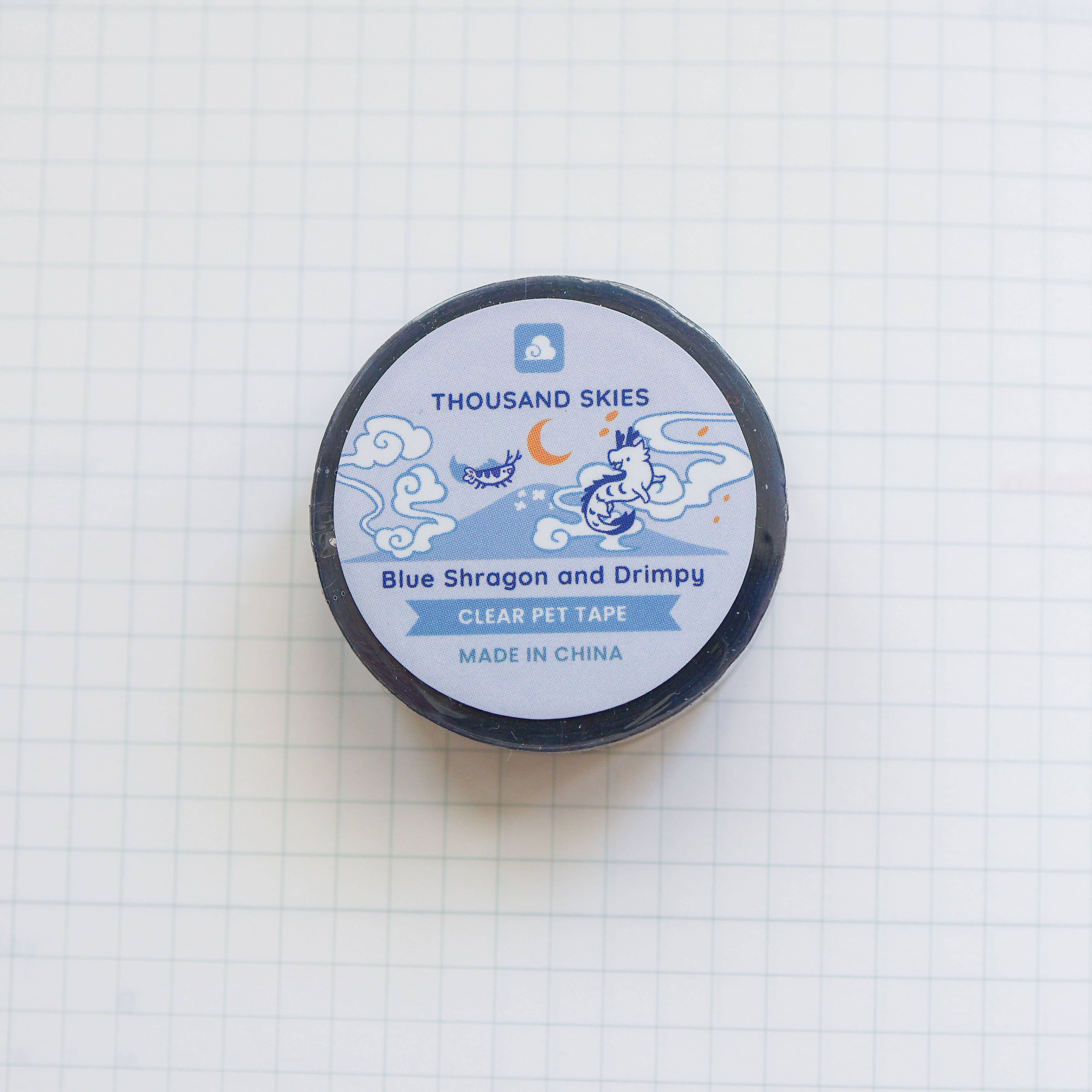 Blue Shragon and Drimpy Foil Clear PET Tape by Thousand Skies | Papertail Fox