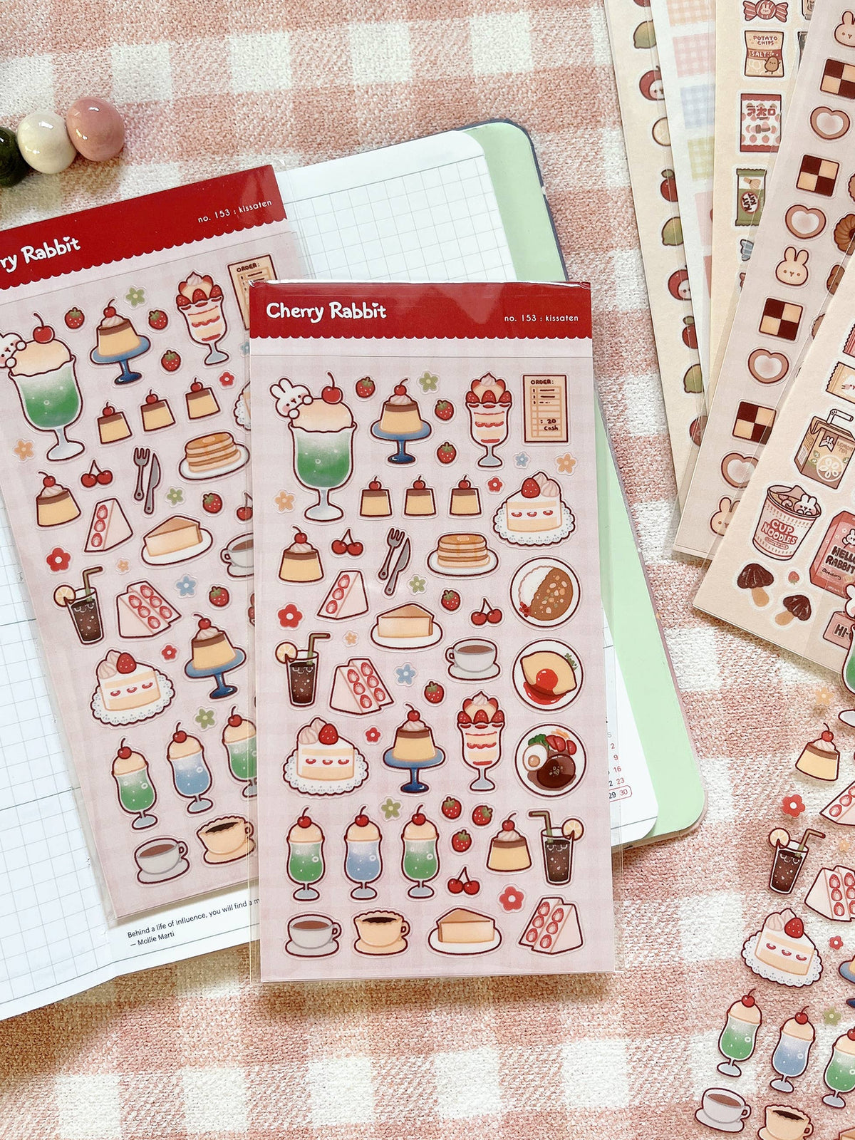 Kissaten Sticker Sheet no.153 | Cherry Rabbit