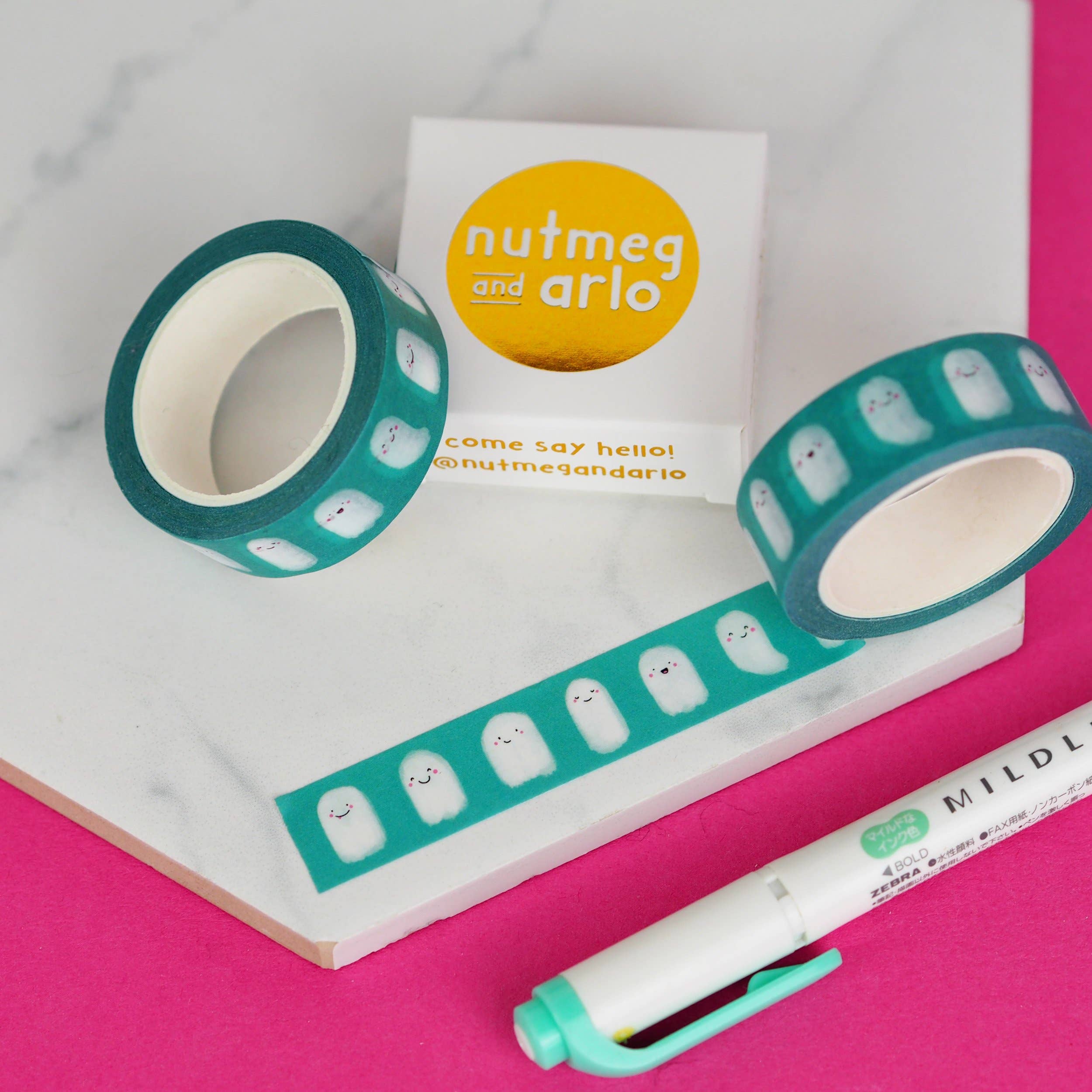 Green Ghost Washi Tape | Nutmeg and Arlo