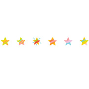 PLUS Deco Rush Tape in Stars design showing multicolor stars in yellow orange pink and blue