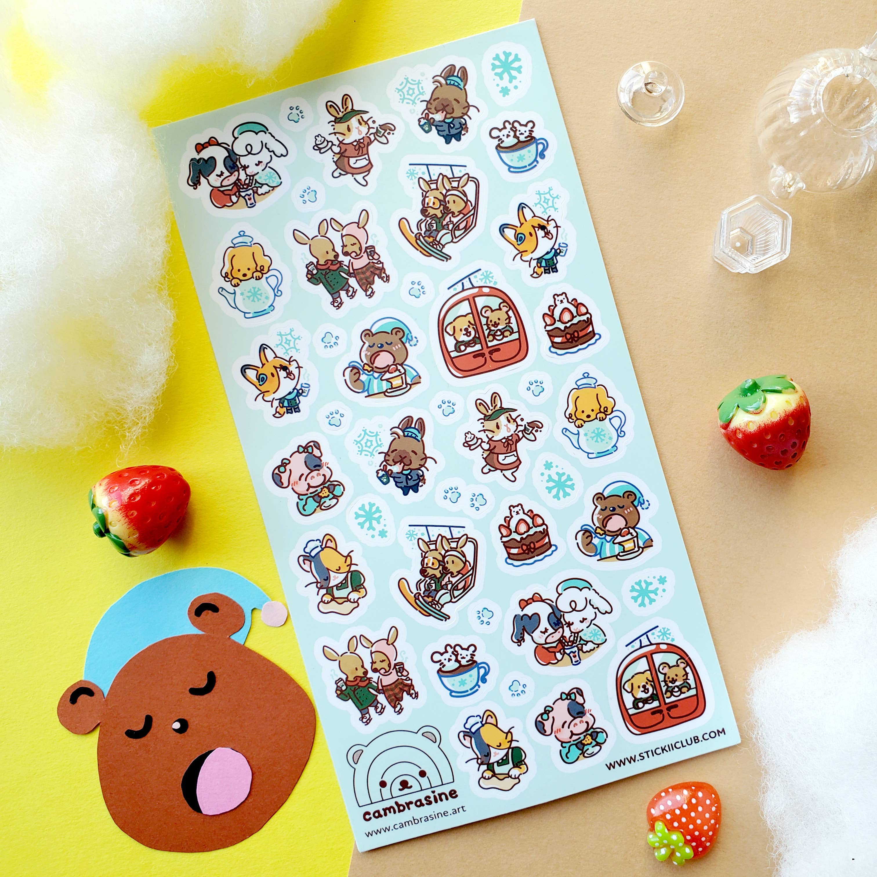 Kawaii Wintertime Sticker Sheet | Stickii