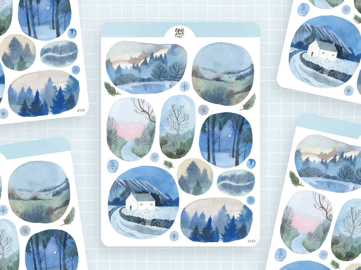Windows Into Winter Sticker Sheet by Wild Pencil Studio | Papertail Fox