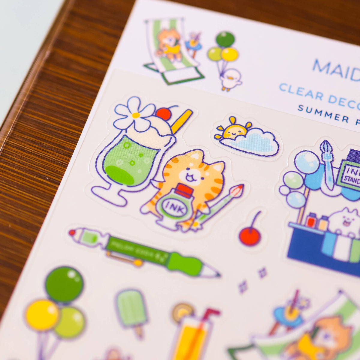 Summer Pool Party Clear Sticker Sheet | Thousand Skies