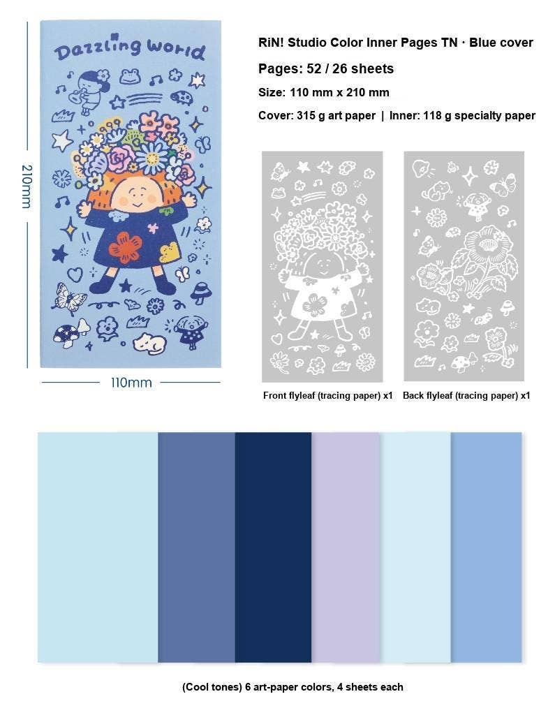 Dazzling World Traveler's Notebook Insert | RiN! Studio