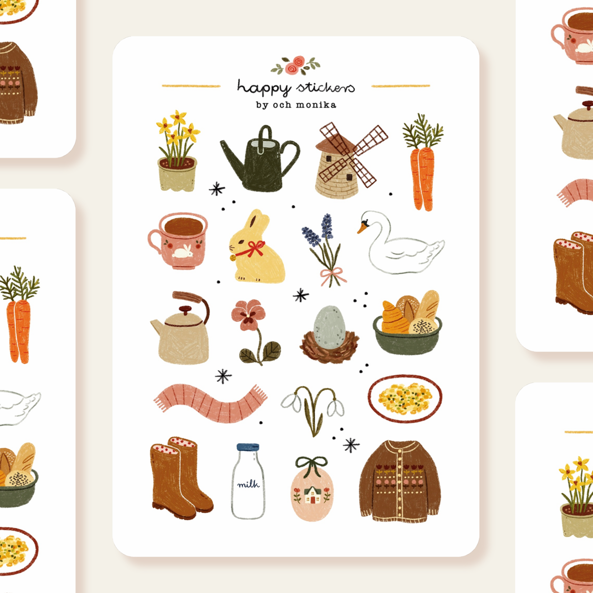 Springtime Sticker Sheet by Och Monika | Papertail Fox