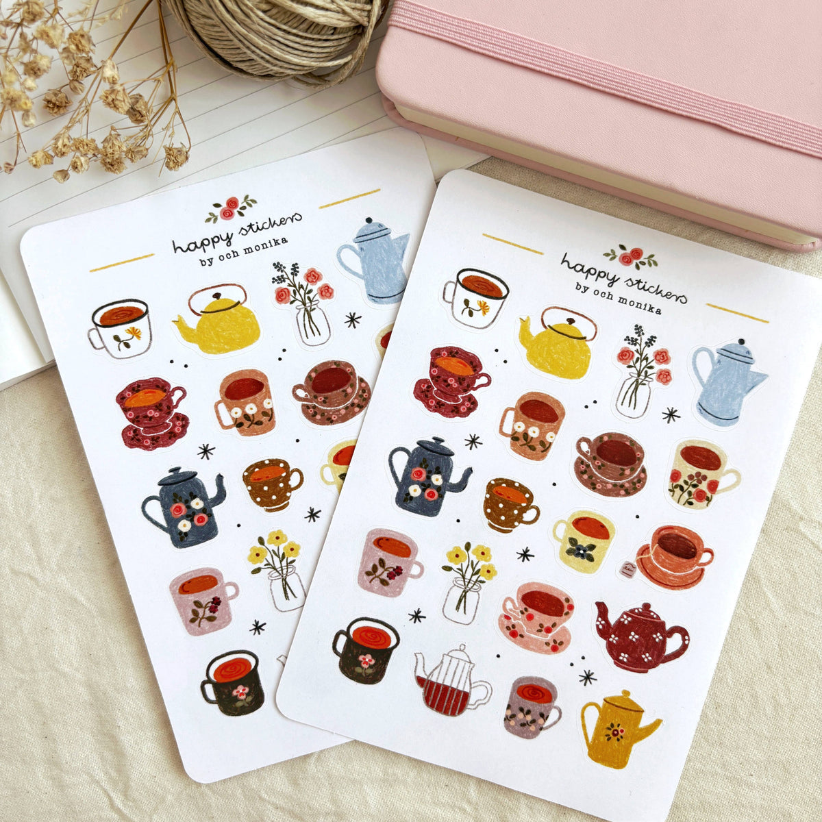 Little Teacups Sticker Sheet | Och Monika