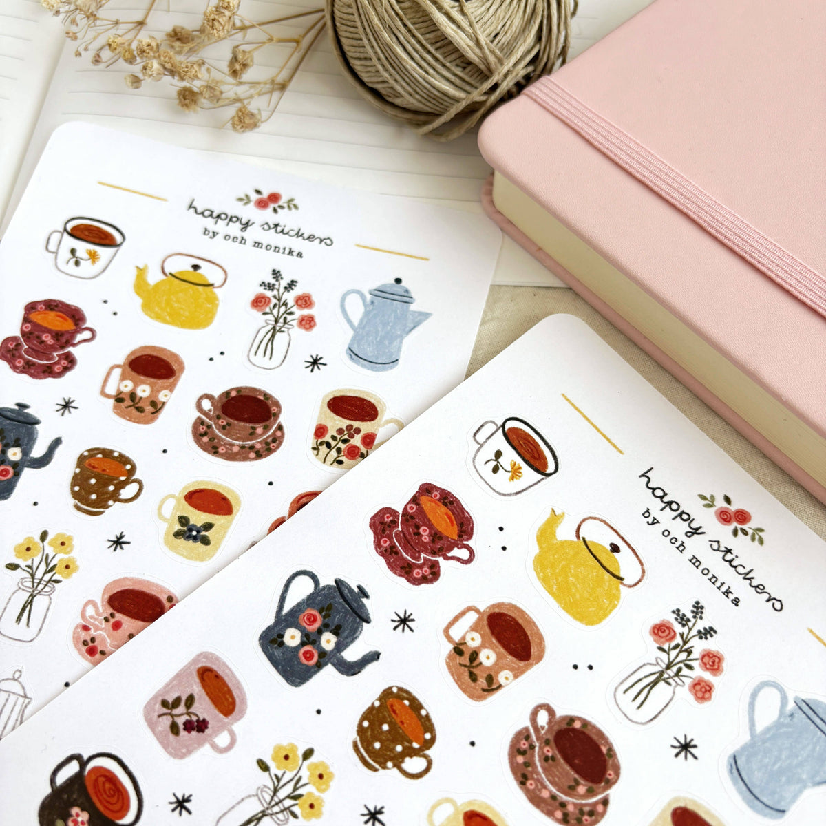 Little Teacups Sticker Sheet | Och Monika