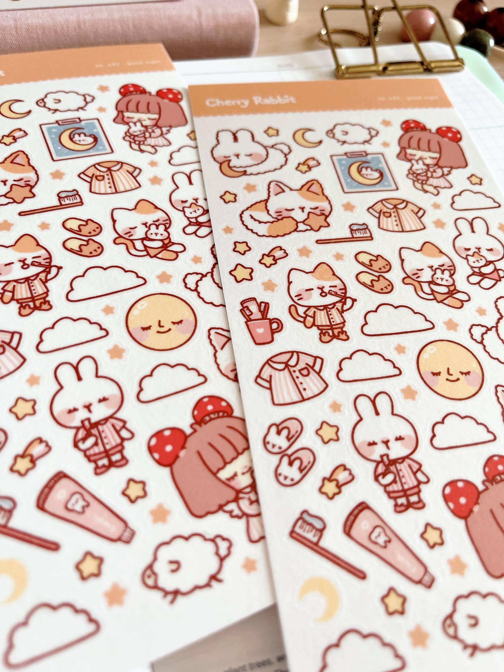 Good Night Sticker Sheet no.042 - Papertail Fox