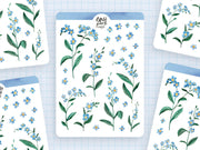 Forget-Me-Not Flowers Sticker Sheet by Wild Pencil Studio | Papertail Fox