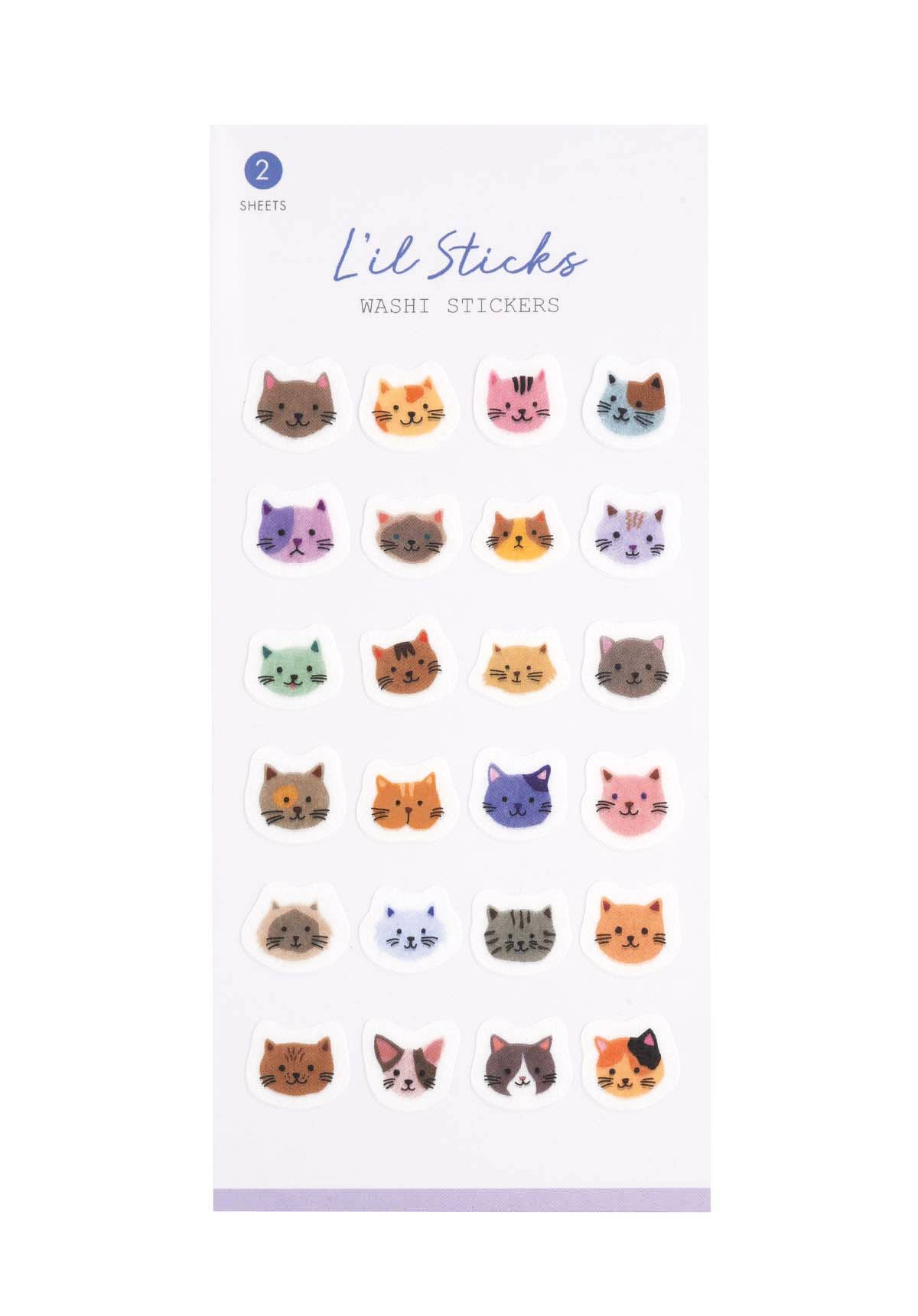 Cats L’il Sticks Washi Stickers by Girl of All Work | Papertail Fox