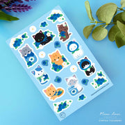 Blueberry Cats Vinyl Sticker Sheet by Meow Amor Creative | Papertail Fox