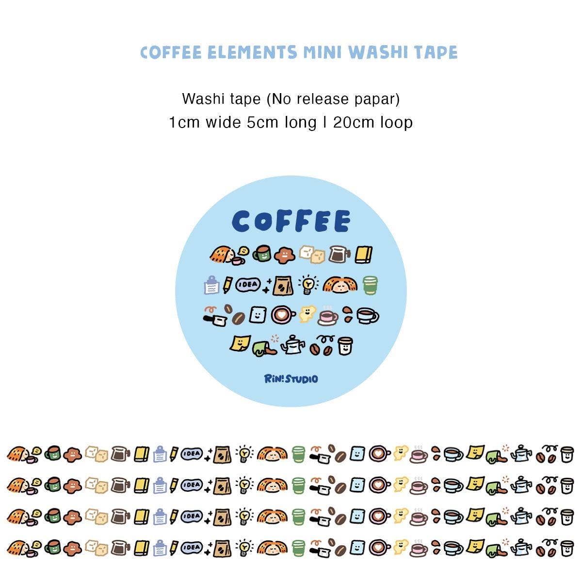 Coffee Mini Washi Tape by RiN! Studio | Papertail Fox