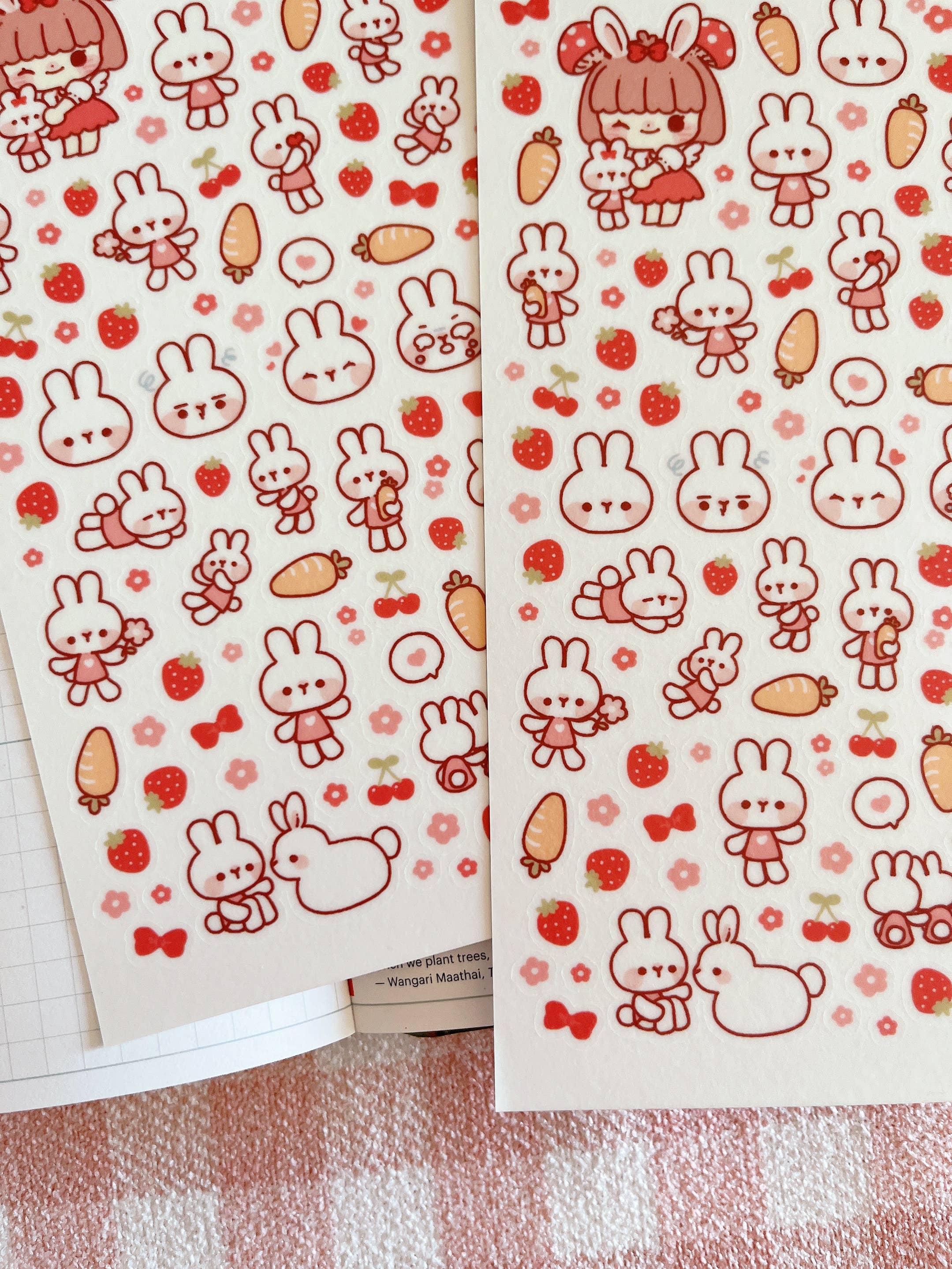 Rabbit Friends Sticker Sheet no.043 by Cherry Rabbit | Papertail Fox