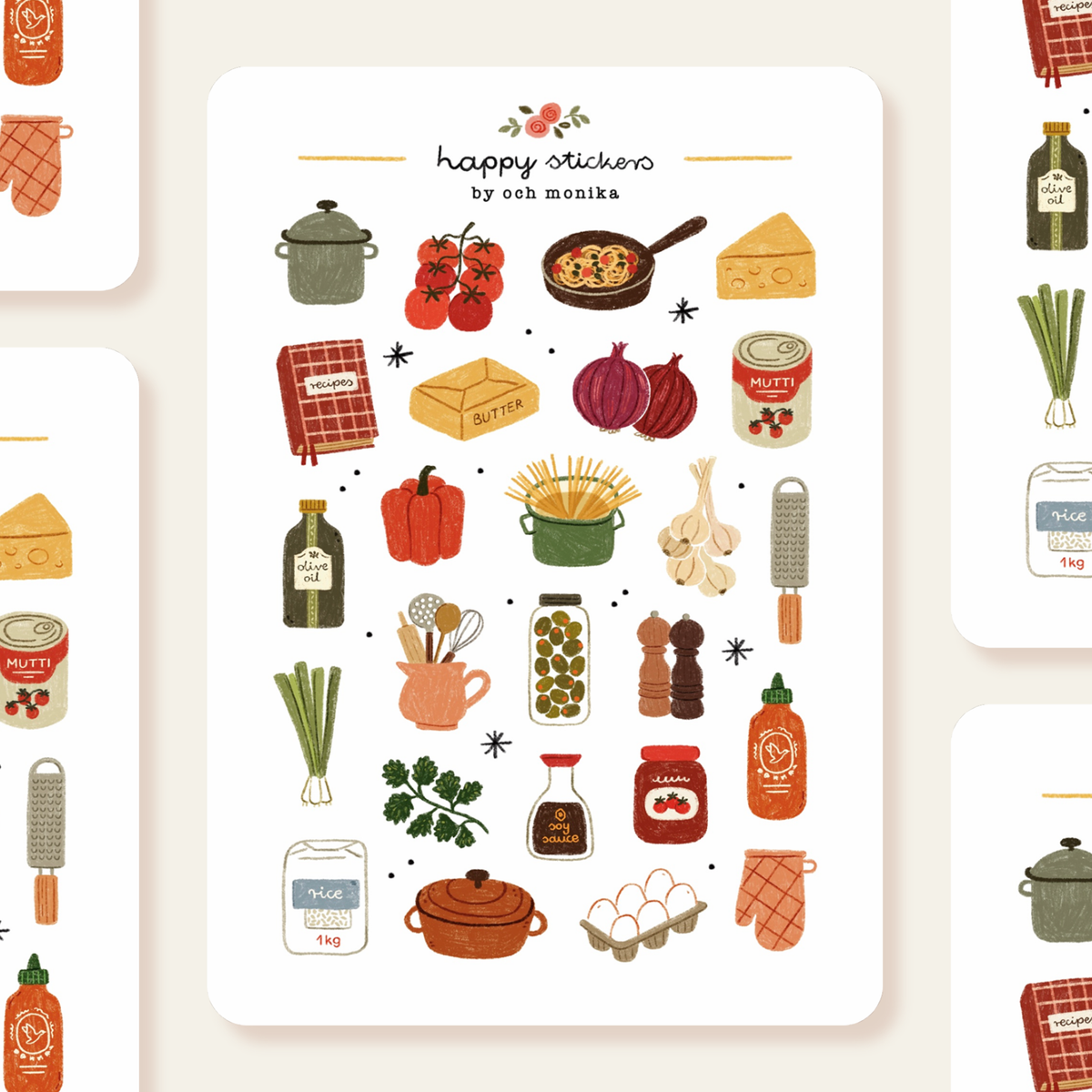 Home Cooking Sticker Sheet by Och Monika | Papertail Fox