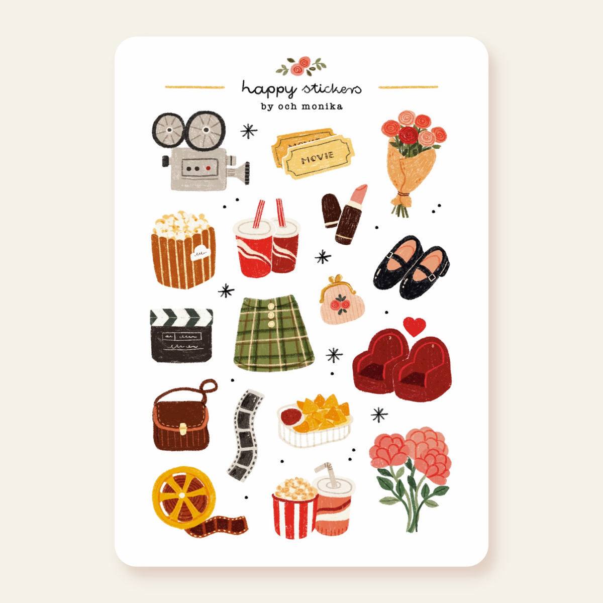 Movie Date Sticker Sheet | Och Monika