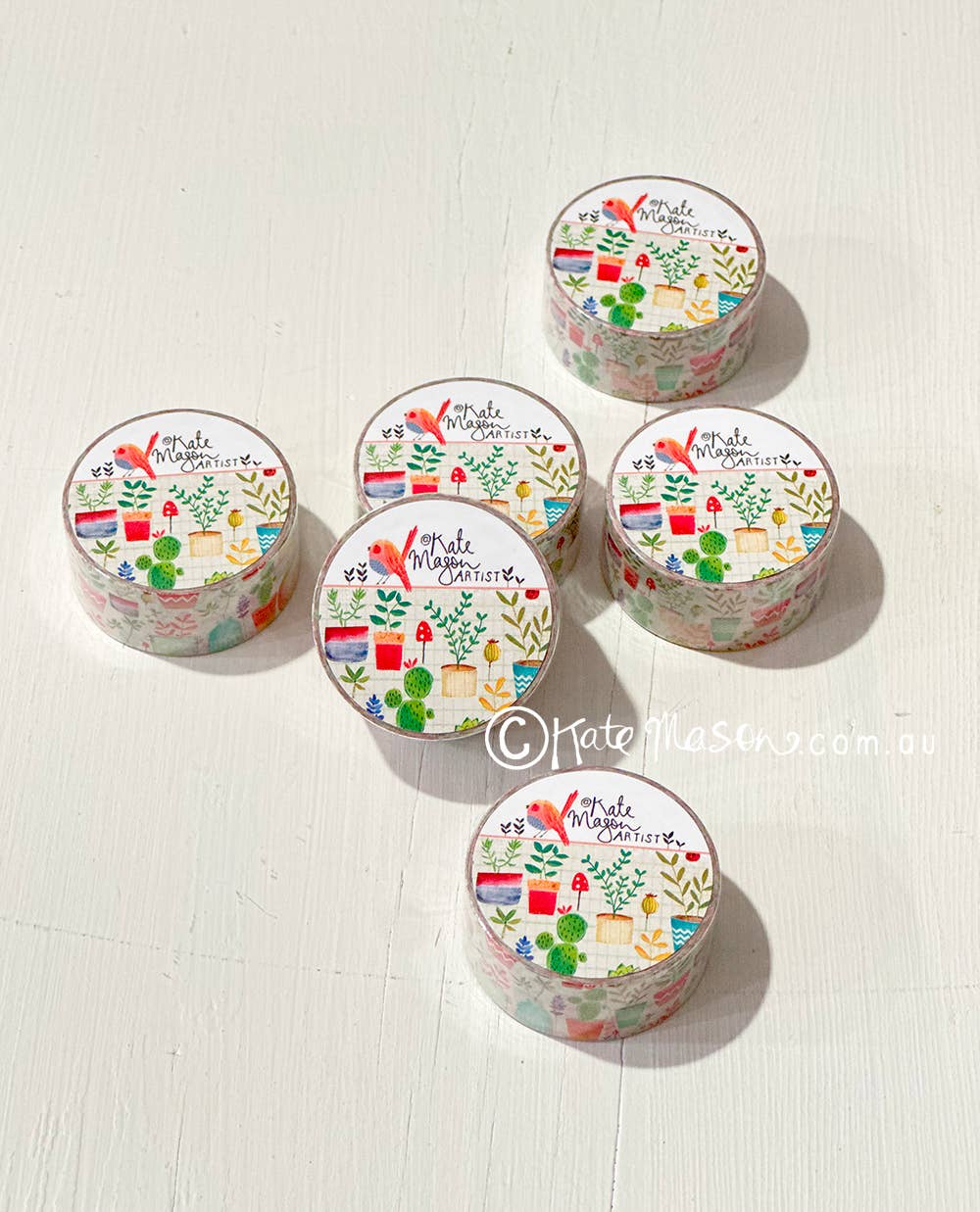 Succulent Pots Washi Tape | Kate Mason Artist