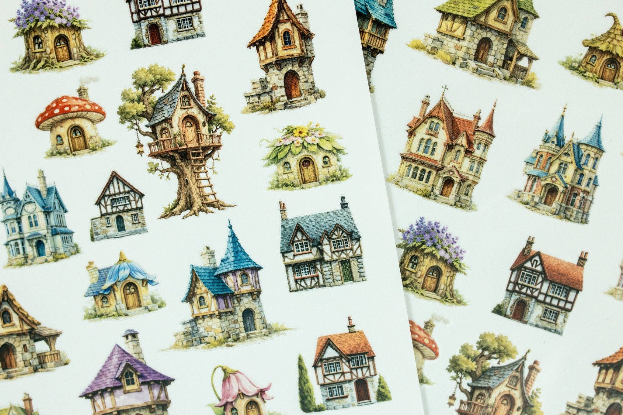 Tiny Little Houses Sticker Sheet | CoraCreaCrafts