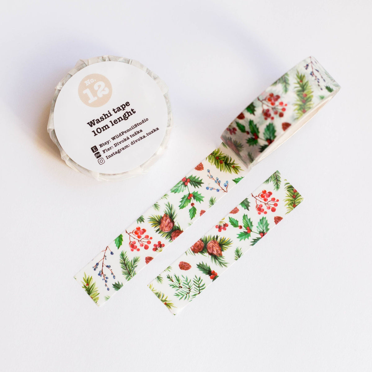 Christmas Foliage Washi Tape | Wild Pencil Studio
