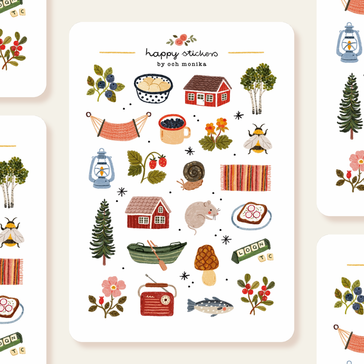 Summer Cottage Sticker Sheet by Och Monika | Papertail Fox
