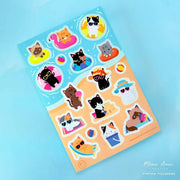 Summer Cats Vinyl Sticker Sheet by Meow Amor Creative | Papertail Fox