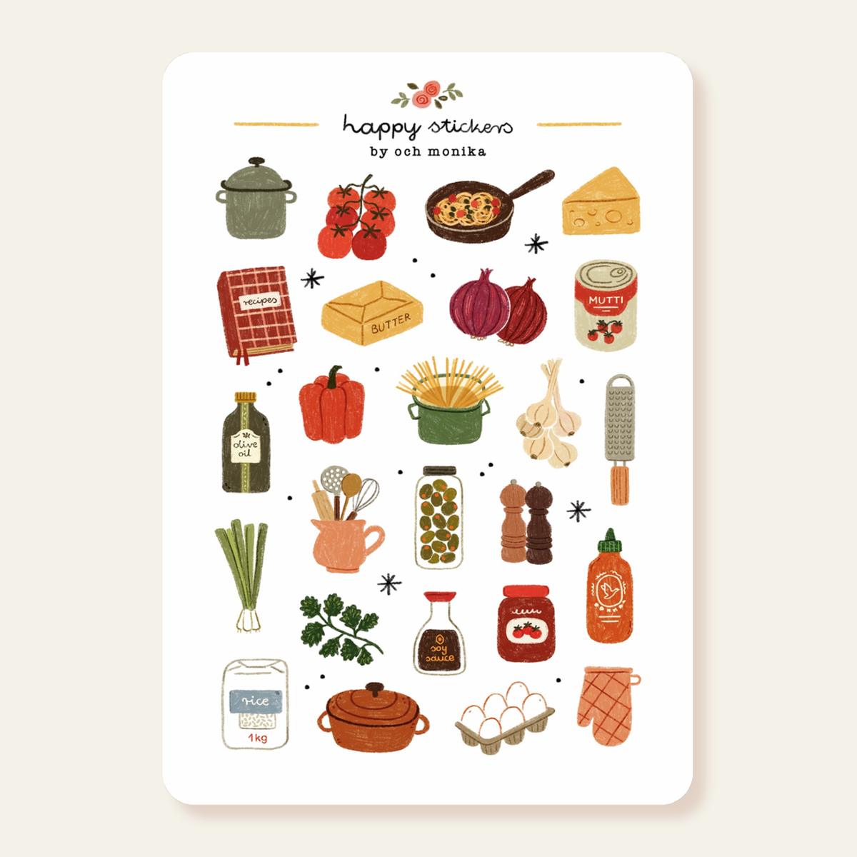 Home Cooking Sticker Sheet | Och Monika