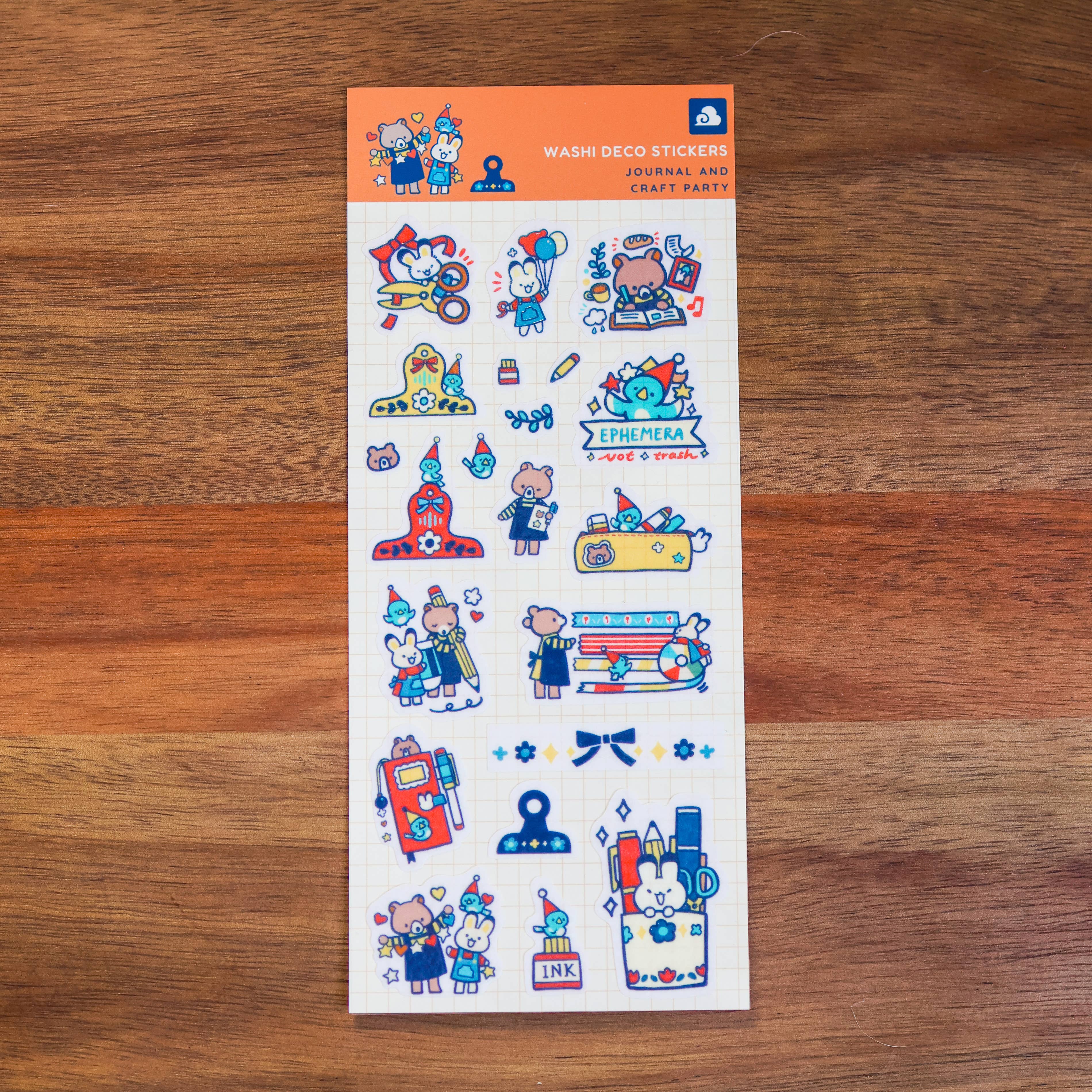 Thousand Skies Journal and Craft Party Sticker Sheet - Cute for Journaling