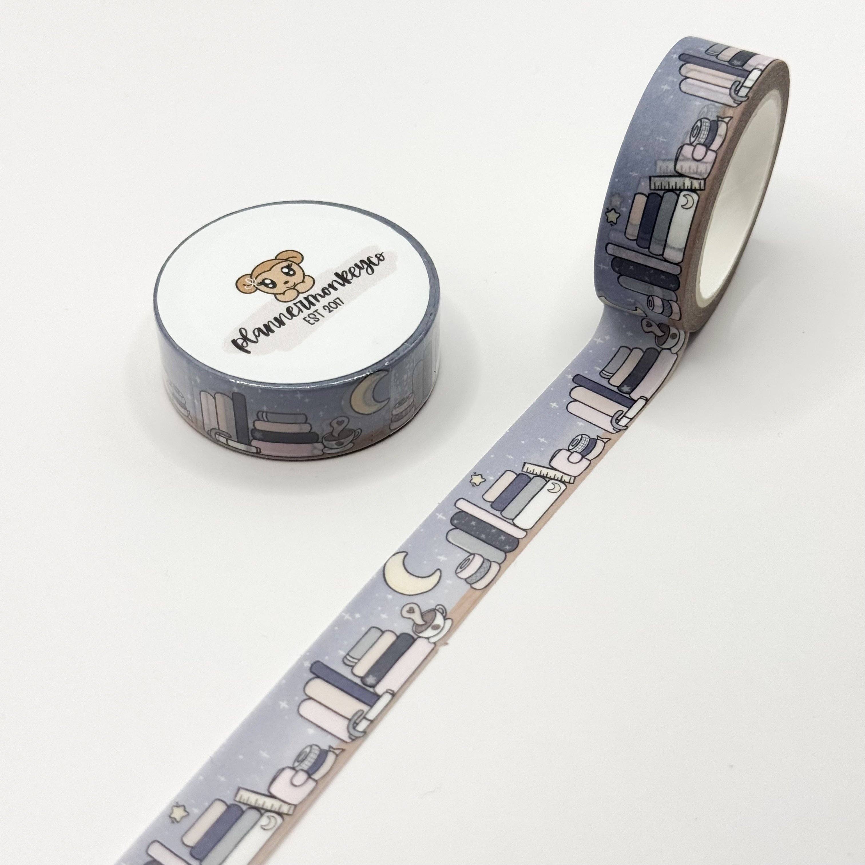Bookshelf 13.0 Midnight Stationery Washi Tape | Planner Monkey Co