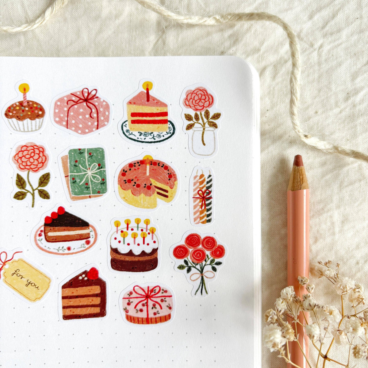 Sweet Birthday Sticker Sheet | Och Monika
